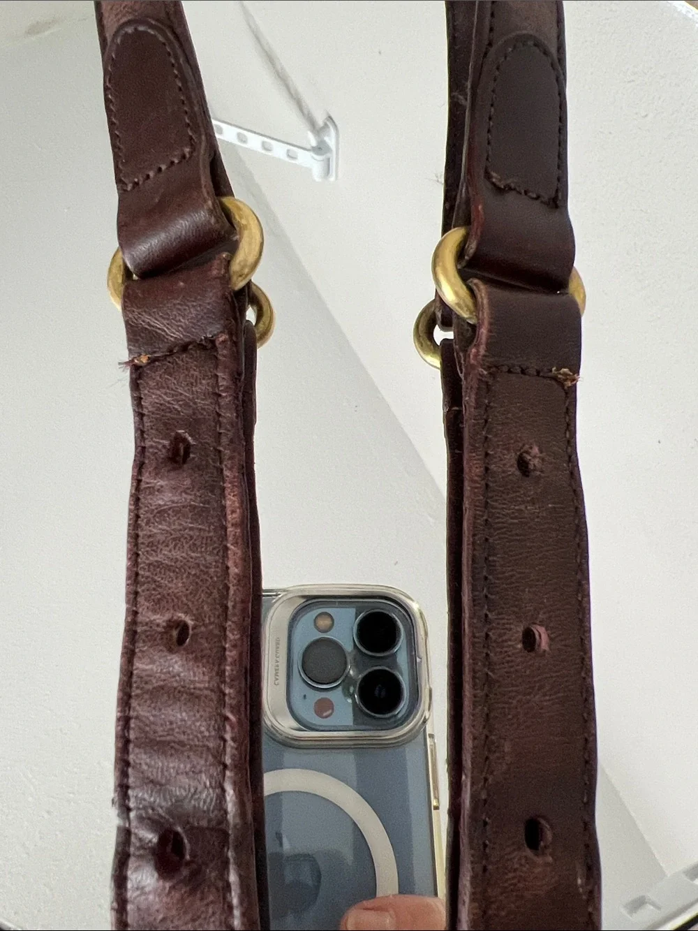 Coach Vintage  Mahogany Equestrian Leather Crossbody Bag